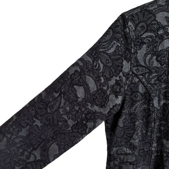 VTG CMC COLOR ME COTTON Black Tapestry Brocade Coat OR Dress SZ S - Picture 4 of 10